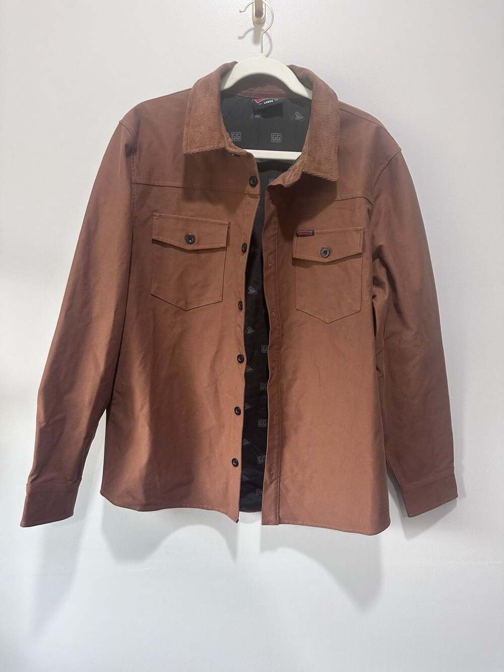 Goodguys Rod & Custom Association Stretch Duck Twill Shirt Jacket Coyote Size La